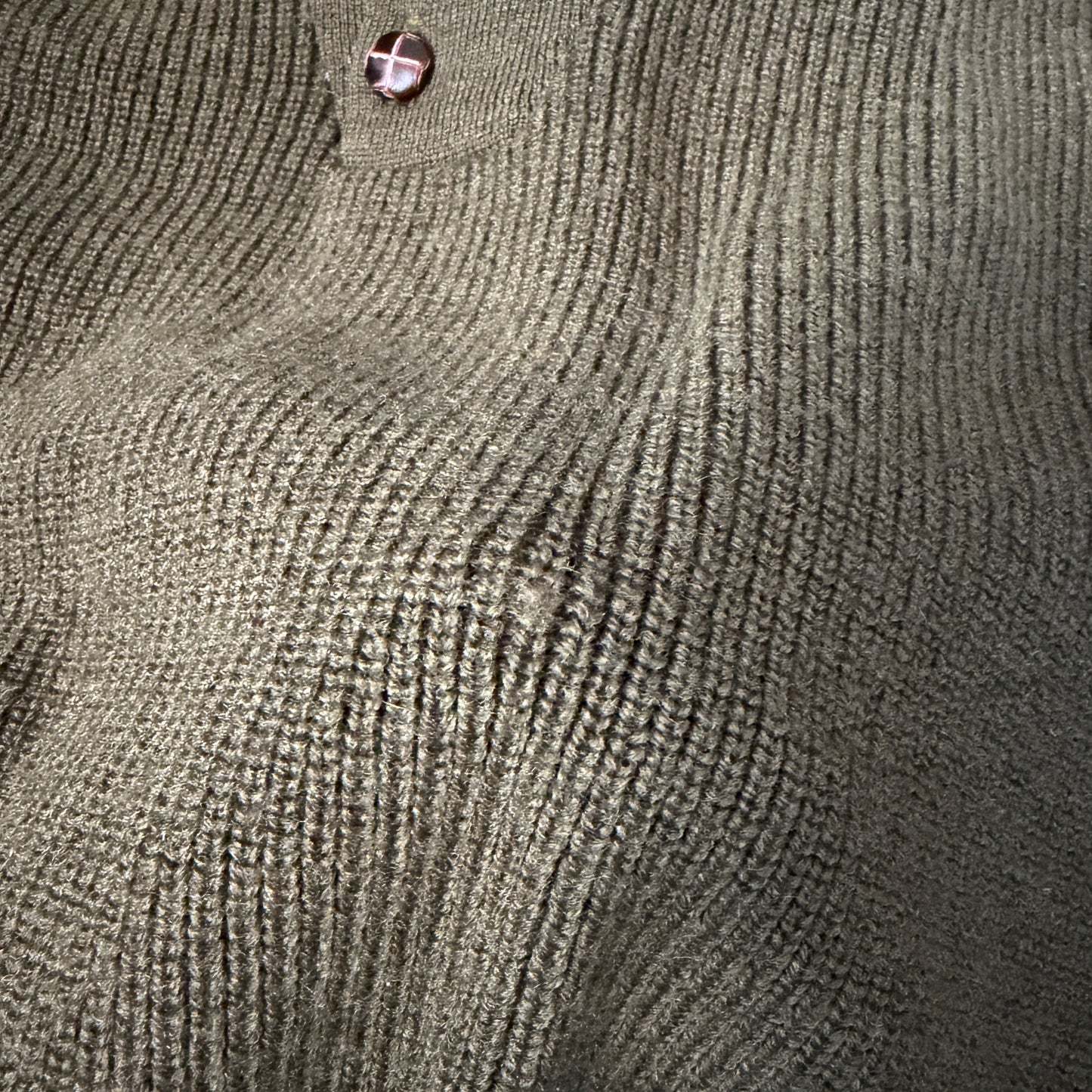 VNTG LL Bean (L) "Jeep" WWII Wool Olive Green Henley Sweater