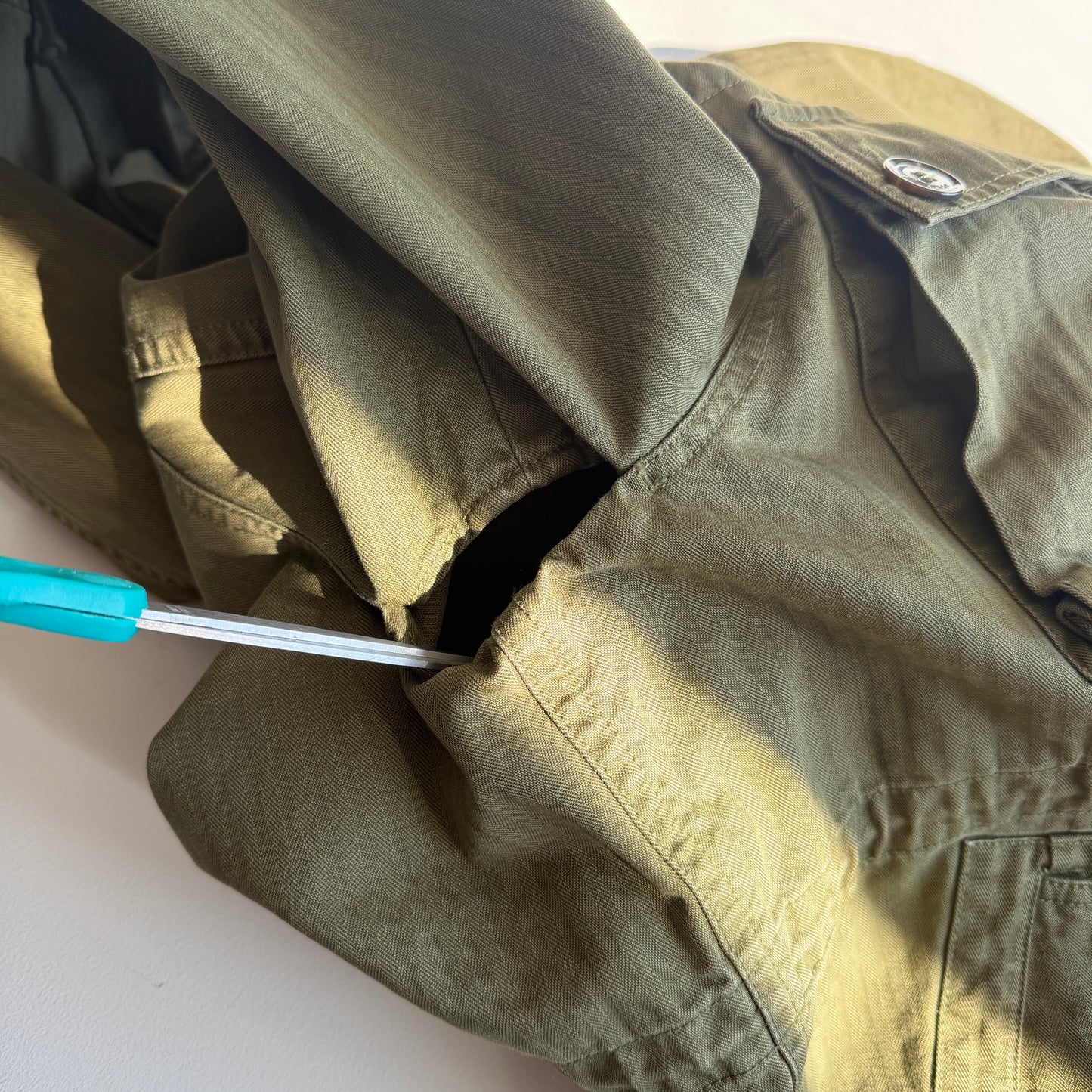 Burberry Brit (L) Military Green Cotton Herringbone Field Jacket