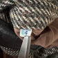 VNTG Burberry (XL) Tweed Melange Wool Raglan Sleeve Bomber Jacket