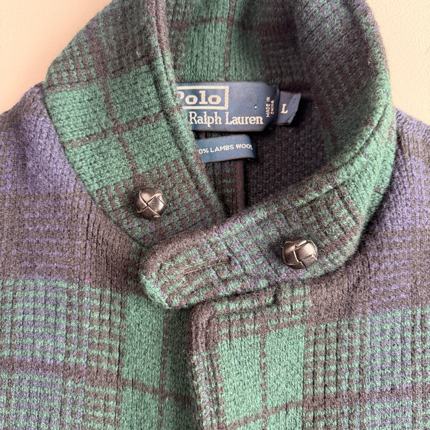 Polo Ralph Lauren (L) Black Watch 100% Wool Knit Sport Coat