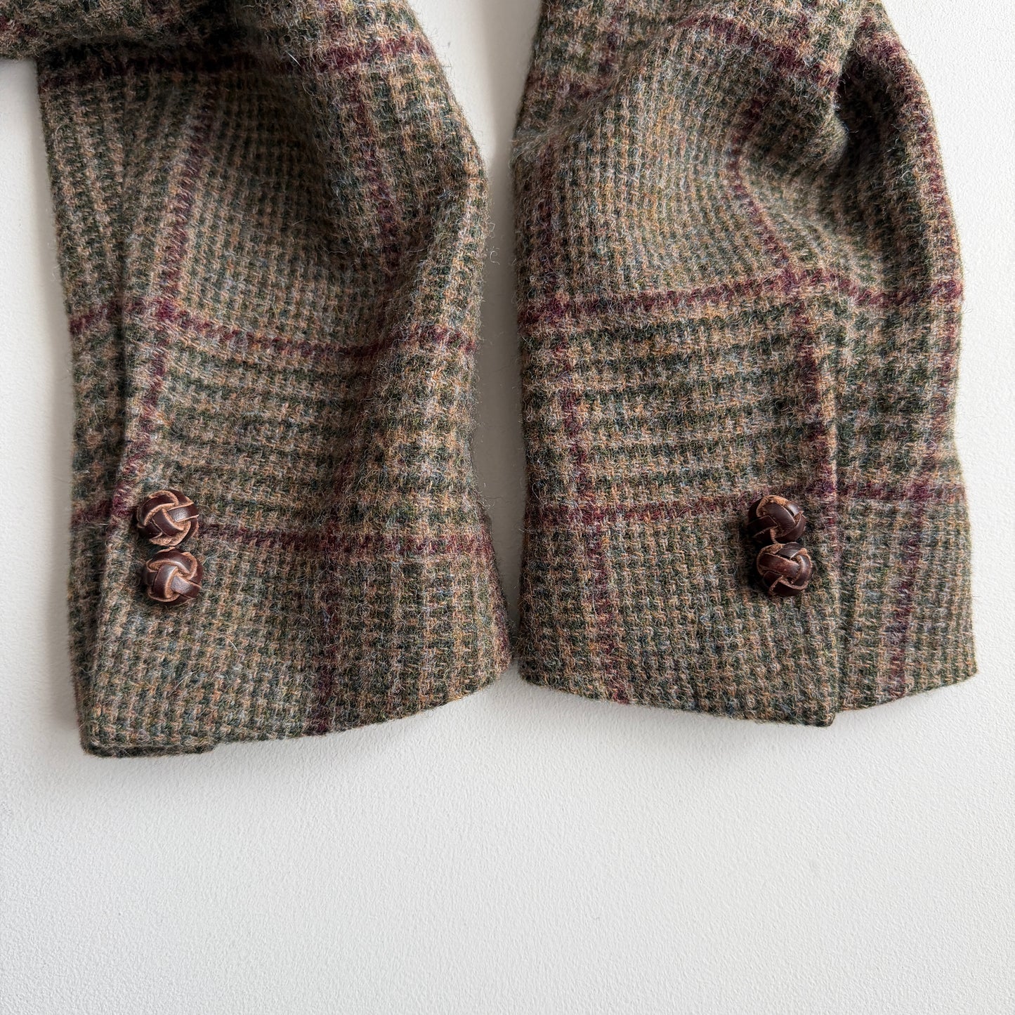 Polo Ralph Lauren (42R) Half-Norfolk Glen Plaid Suede-Trim Coat