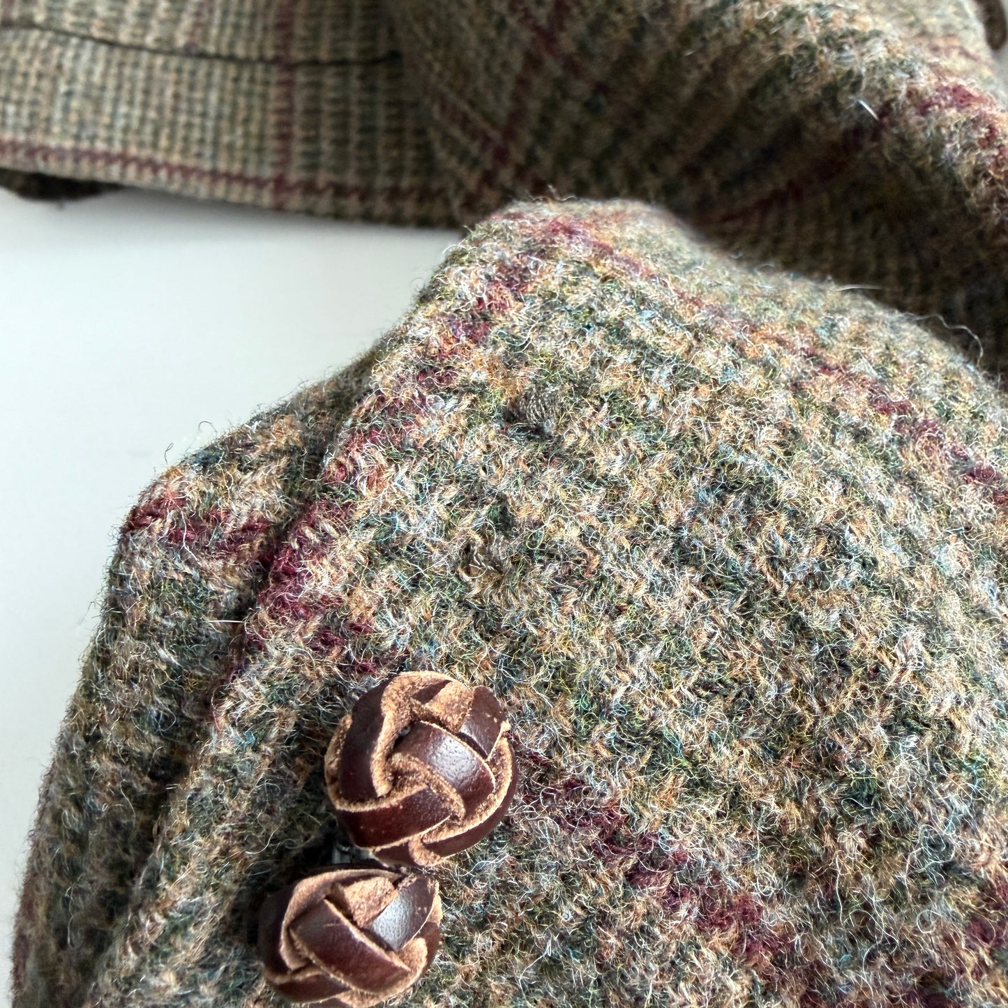Polo Ralph Lauren (42R) Half-Norfolk Glen Plaid Suede-Trim Coat