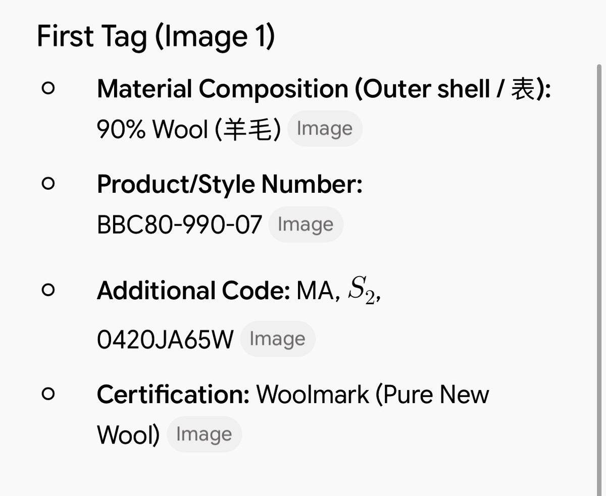 VNTG Burberry (50 /52) Gray Wool/Cashmere Leather Trim Duffle Coat
