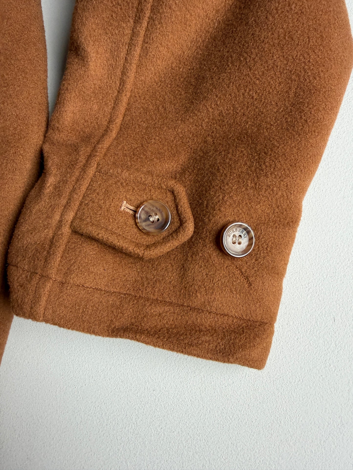 Burberry (L) 100% Cashmere Raglan Tawny Brown Balmacaan Coat