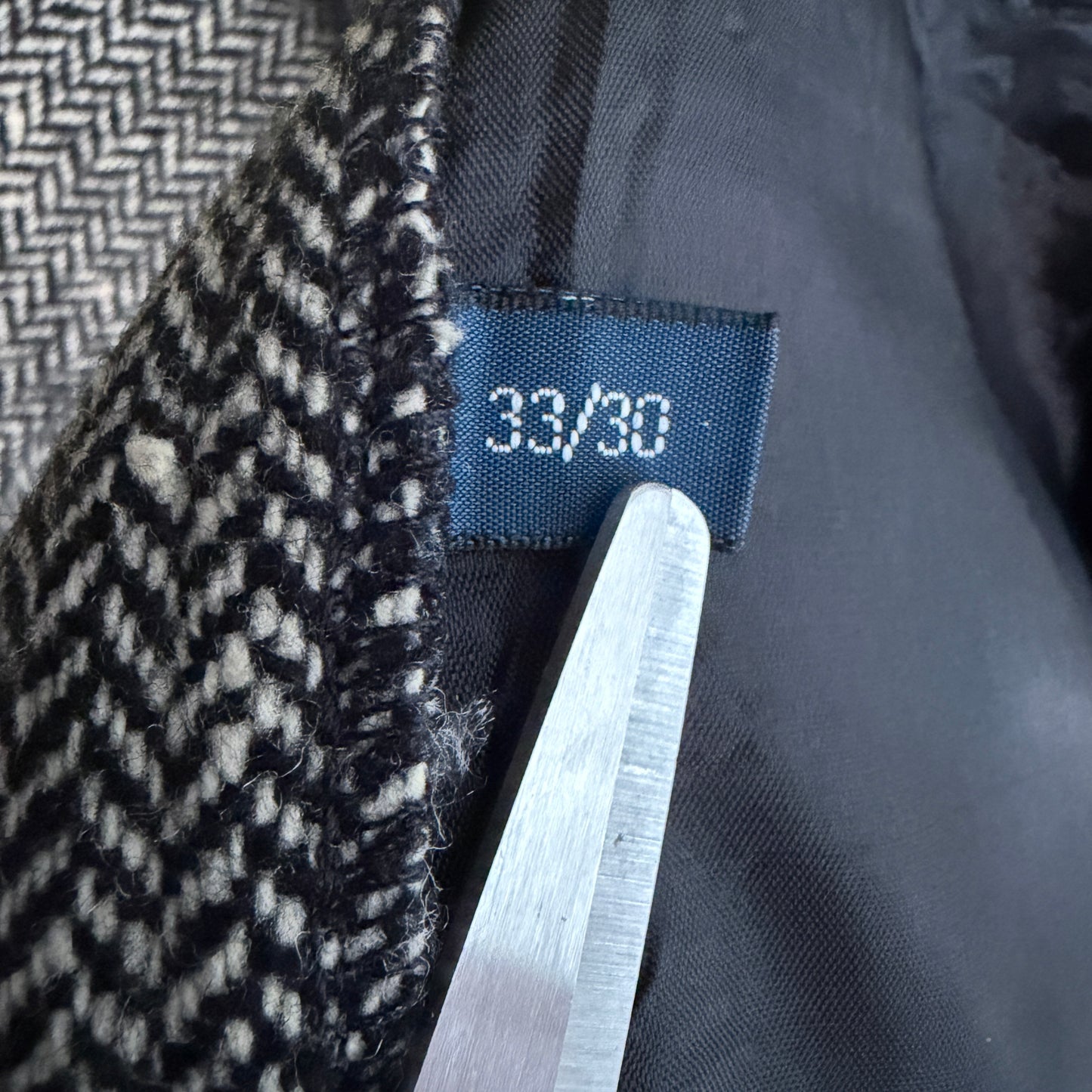 Polo Ralph Lauren (33x30) Back-Cinch Wool Tweed Herringbone Pants
